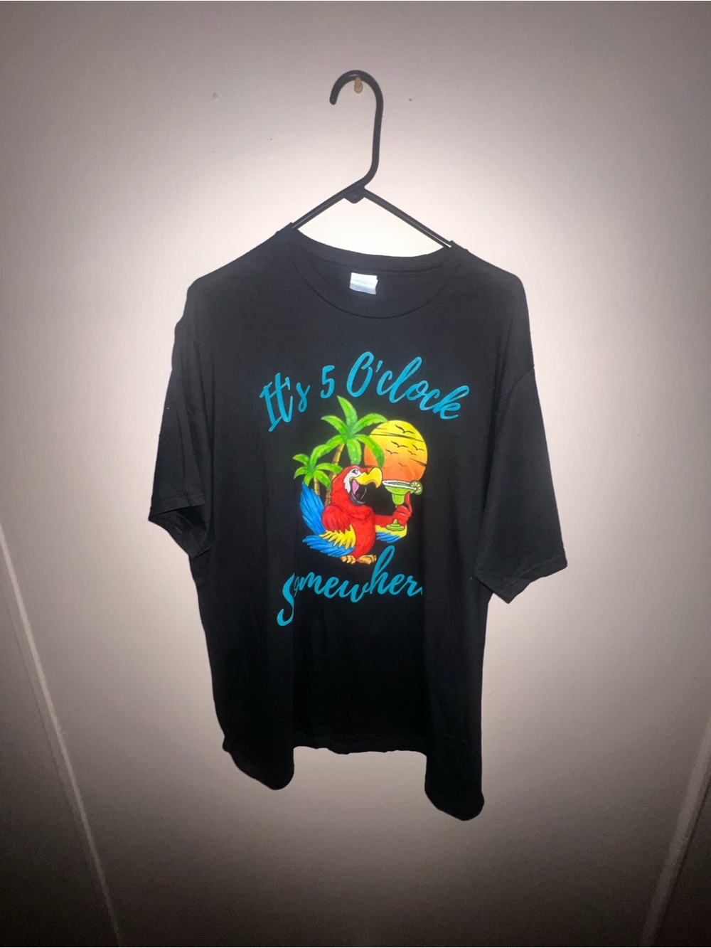 Port & Company 2XL Black T-Shirt with Vibrant Colorful Accents!